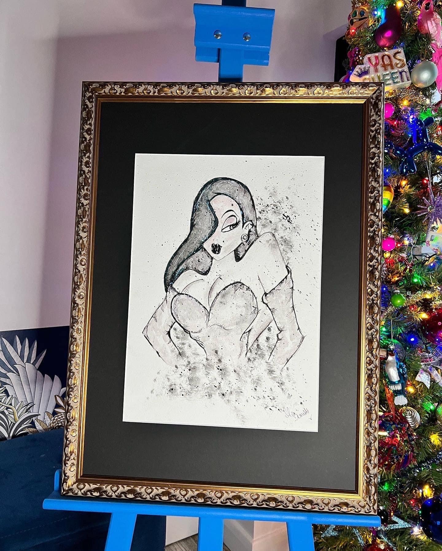 Jessica Rabbit - Original - Framed - Painting - Jessica Rabbit Art - Who Framed Roger Rabbit - Jessica Rabbit Painting - Pin Up - Pin Up Art