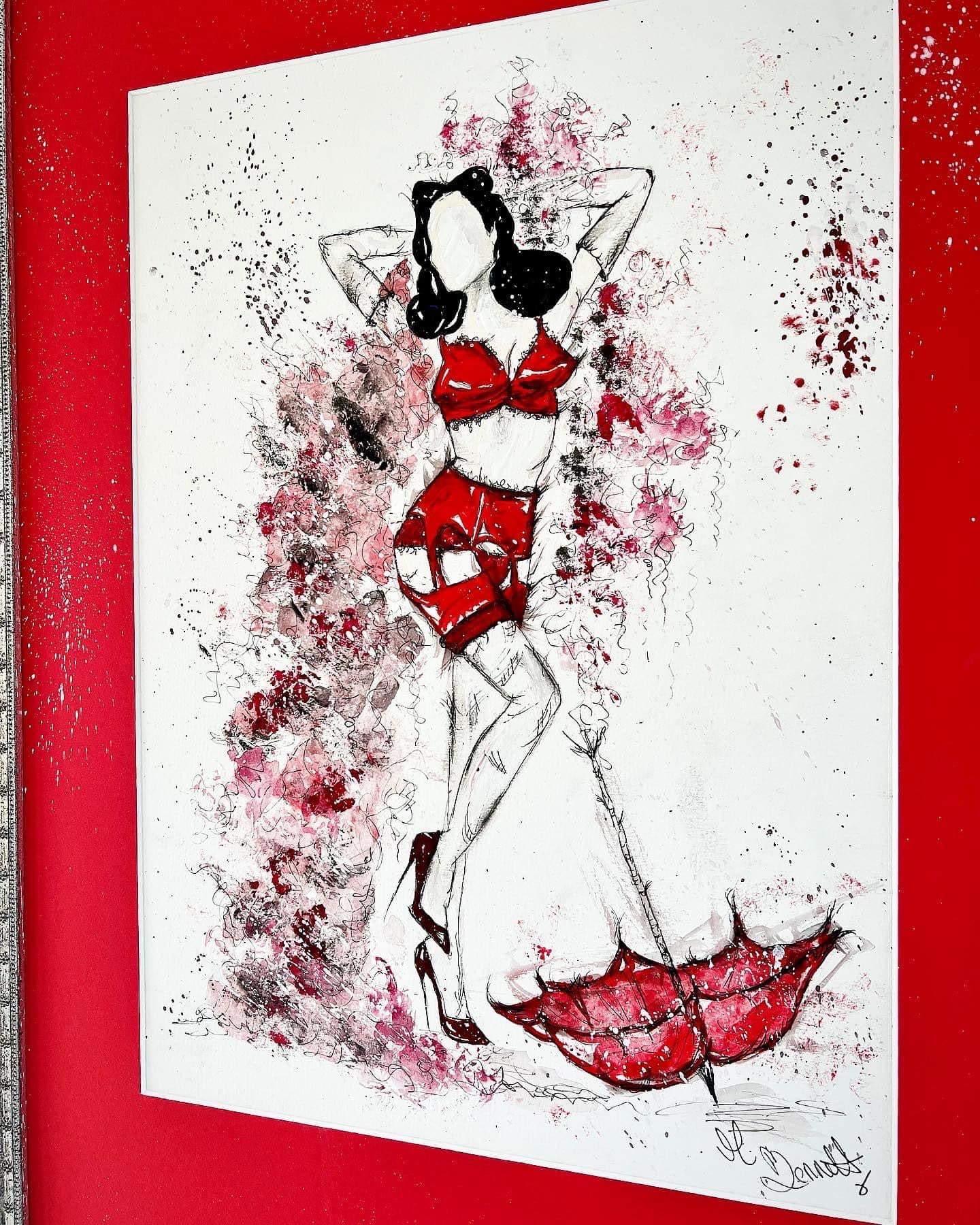 Dita Von Teese - Original Painting - Framed - Pin Up - Dita Avon Teese Art - Dita Von  Teese Painting
