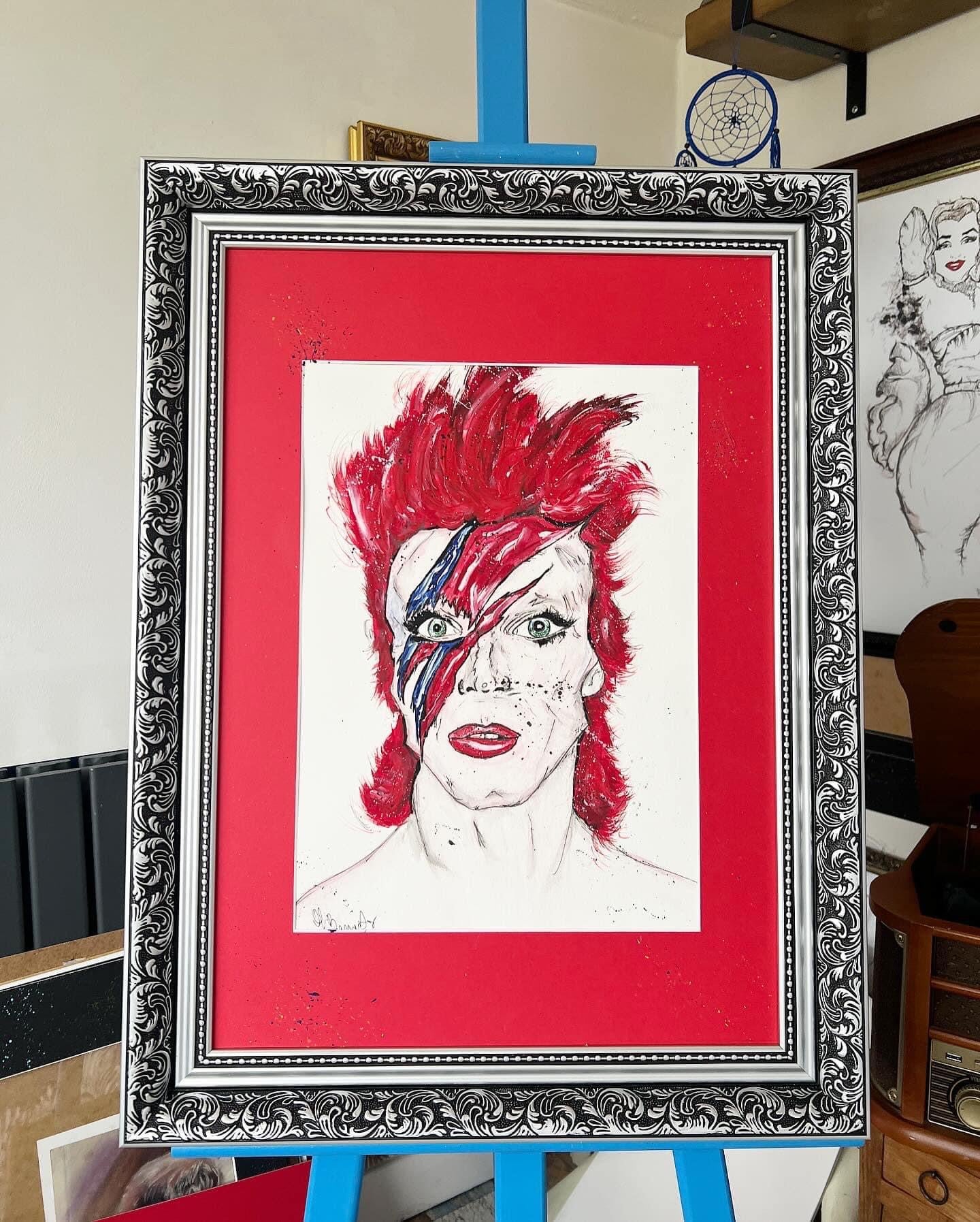 Original - Framed Painting - David Bowie - Bowie - Bowie Art - David Bowie Painting - Music - Fashion Illustration