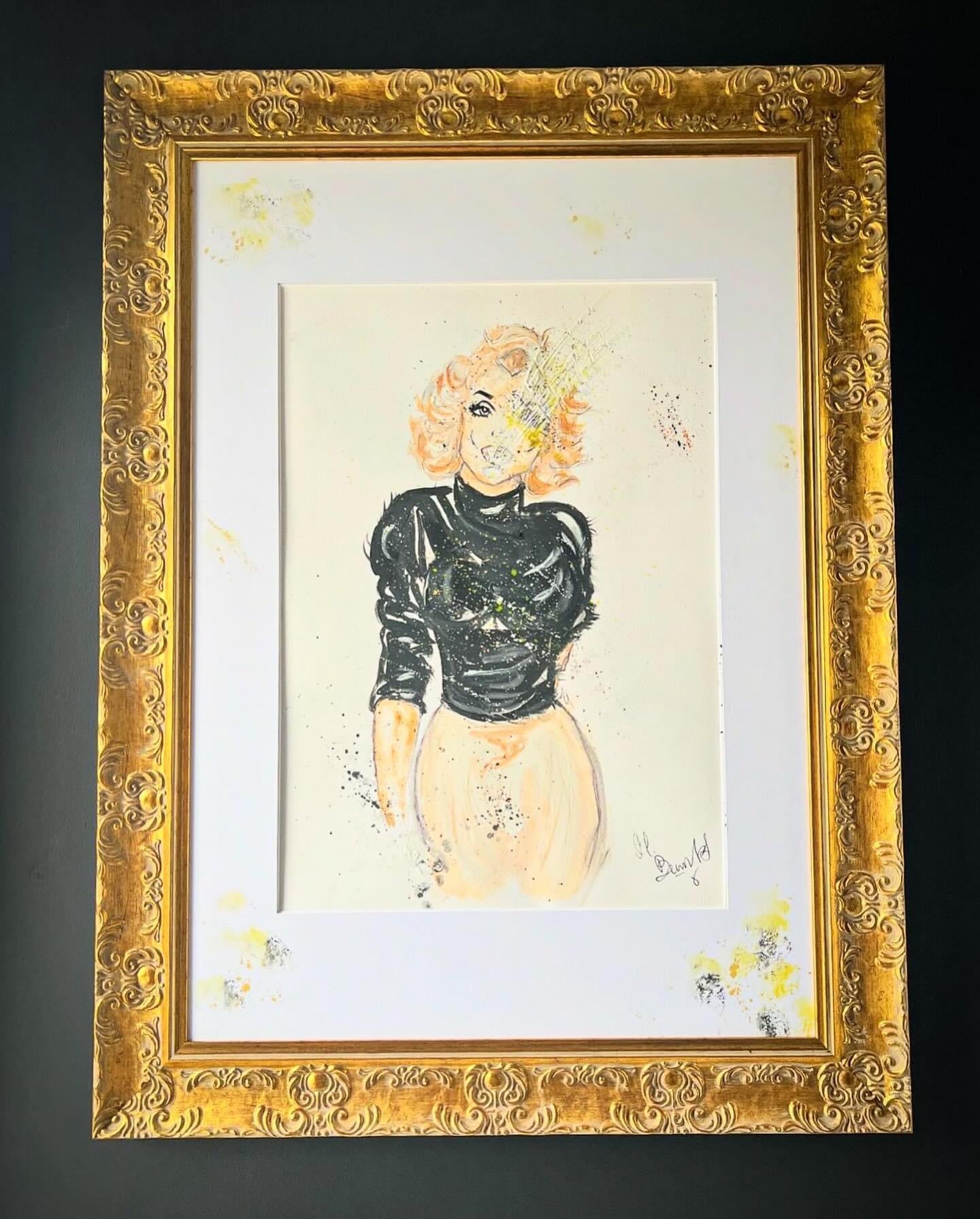 Marilyn Monroe - Original Water Colour Painting - Framed  In A Beautiful Gold French Ornate Frame