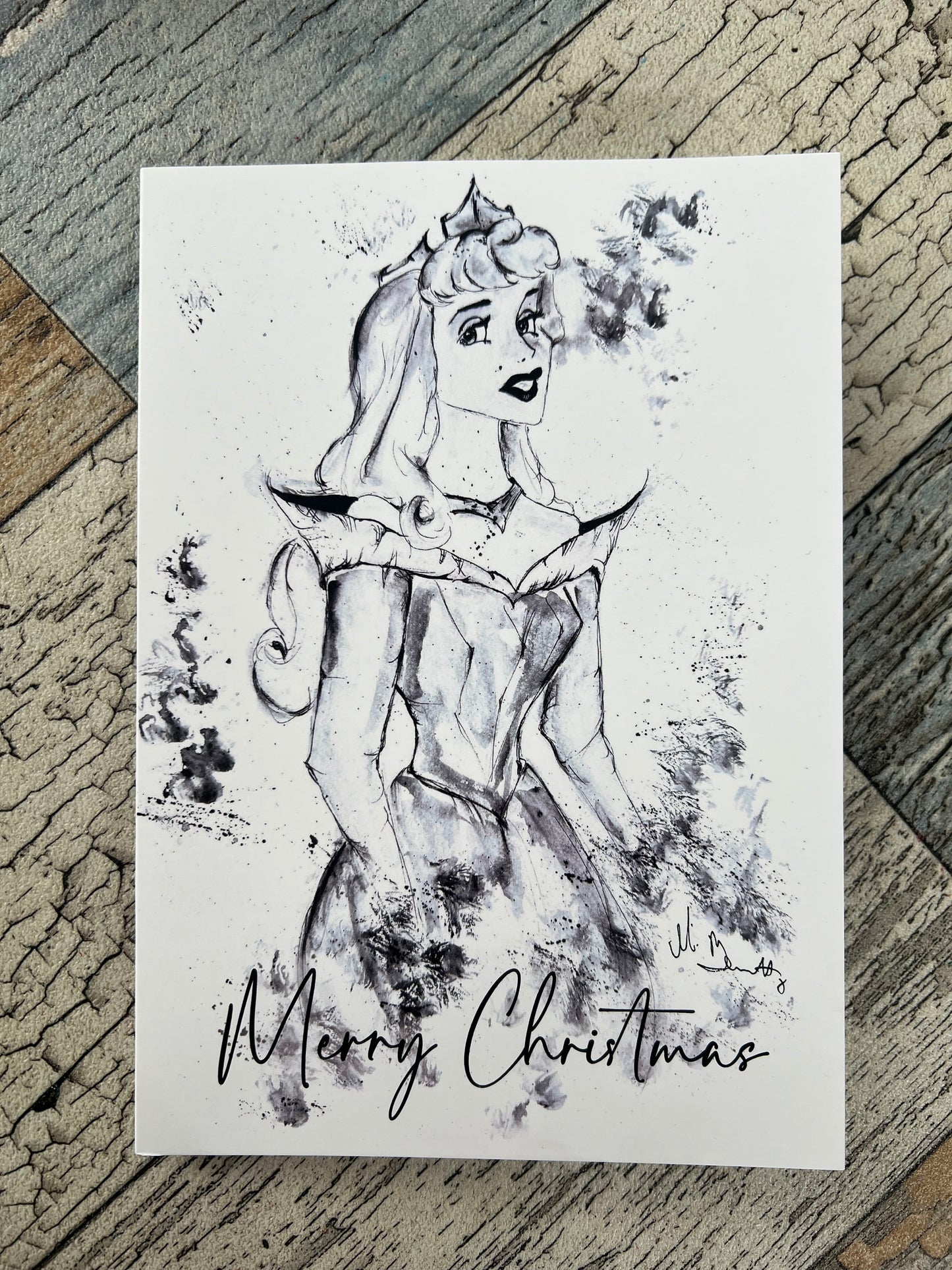Sleeping Beauty A5 Christmas Card - Disney Art - Disney Princess - Disney Card
