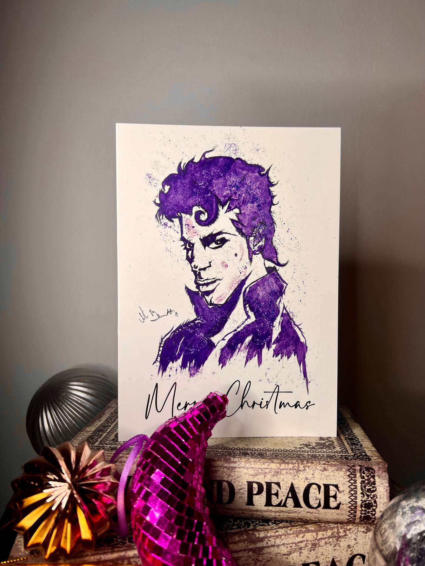 A5 Christmas Card - Prince - Purple Rain