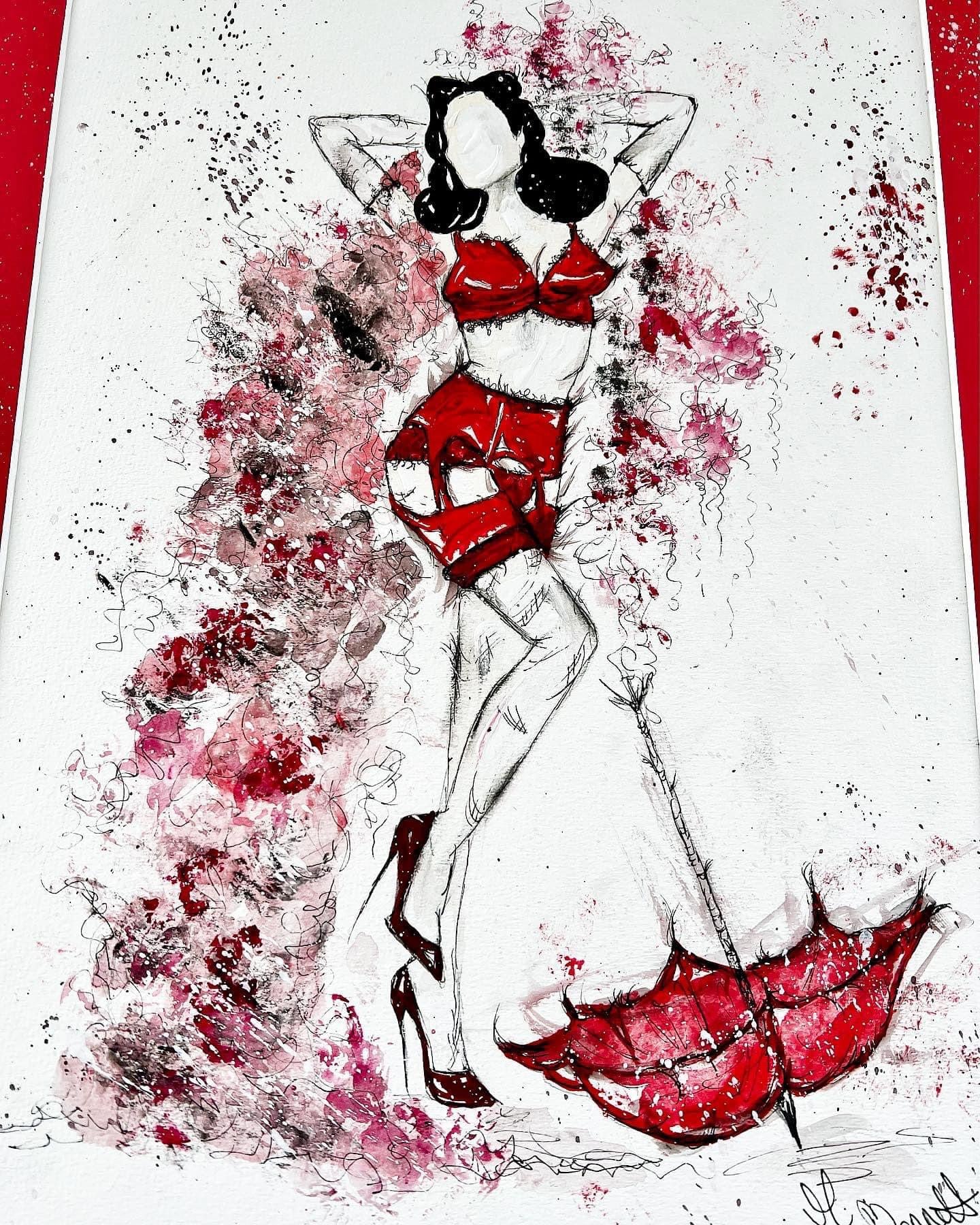 Dita Von Teese - Original Painting - Framed - Pin Up - Dita Avon Teese Art - Dita Von  Teese Painting