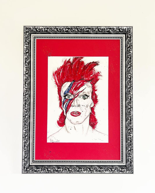 Original - Framed Painting - David Bowie - Bowie - Bowie Art - David Bowie Painting - Music - Fashion Illustration