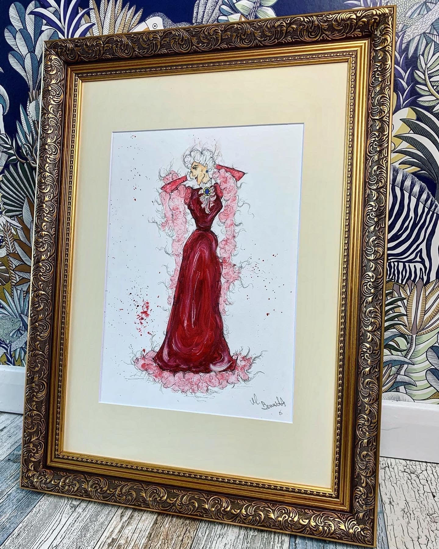 Madame Adelaide Bonfamille - The Aristocats - Original Framed Painting - The Aristocats Painting