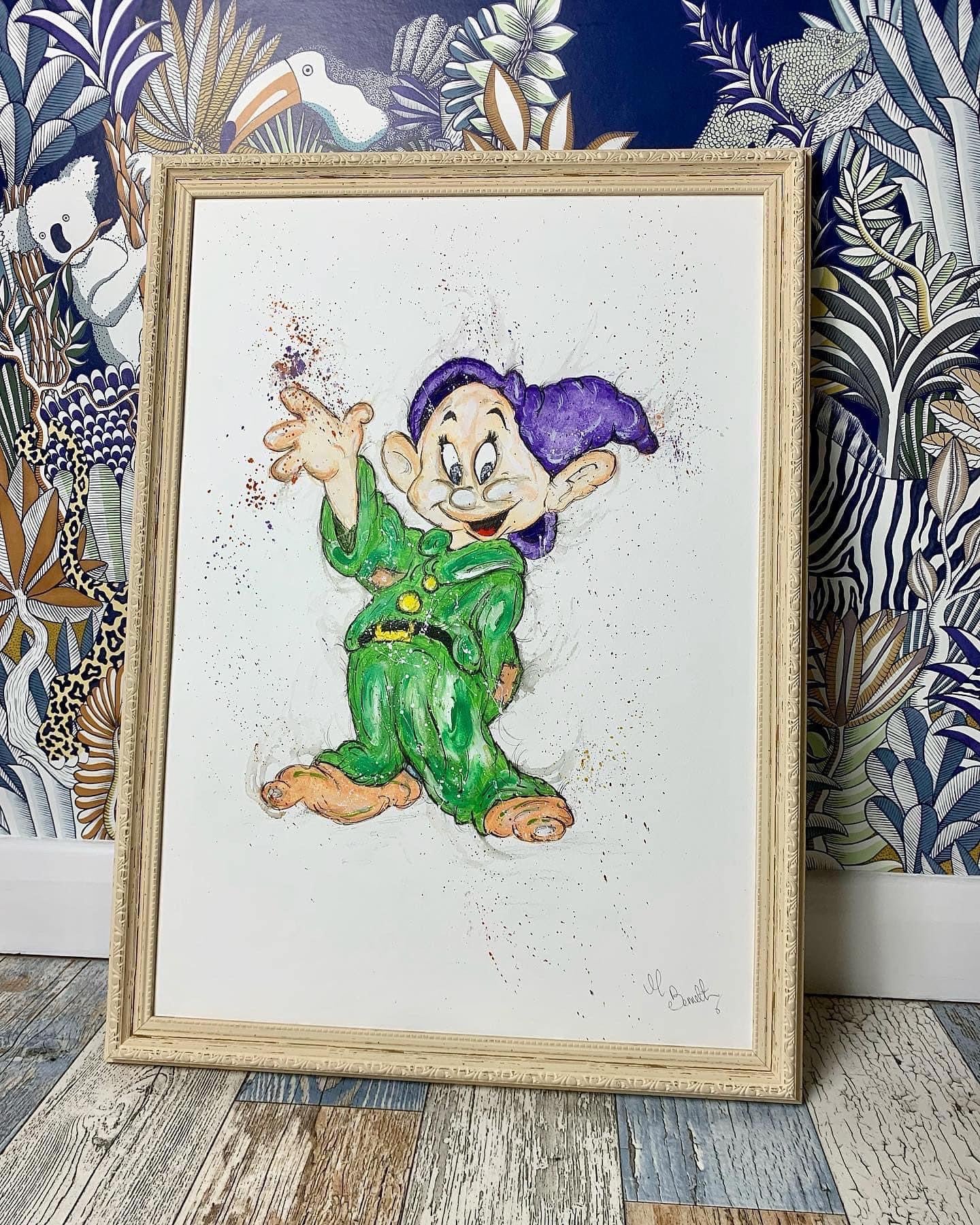 Dopey Print - Snow White and the 7 Dwarfs    - Limited Edition Print - Edition Size 10  - Art Print - Snow White