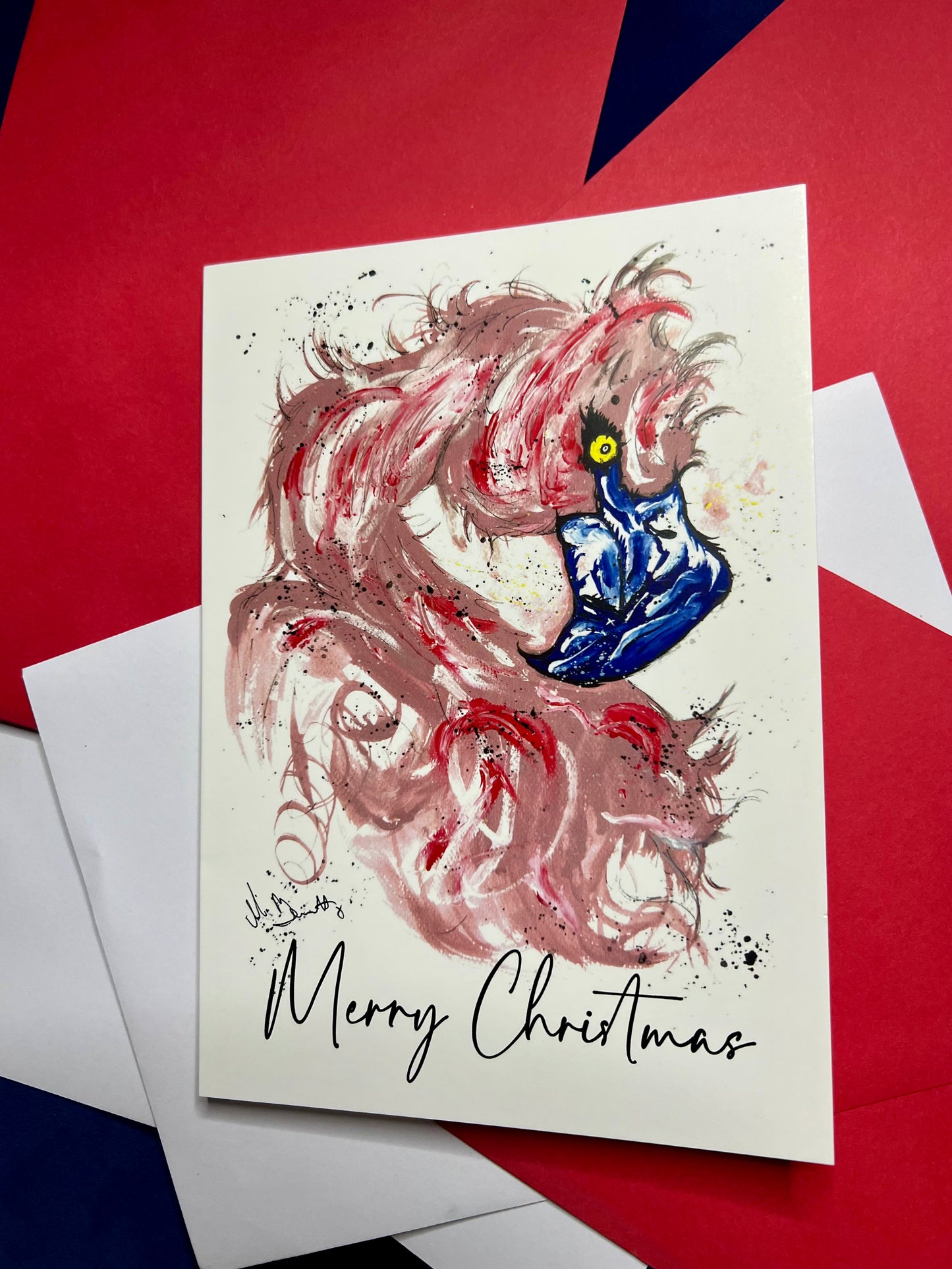 A5 Christmas Card - Pink Flamingo