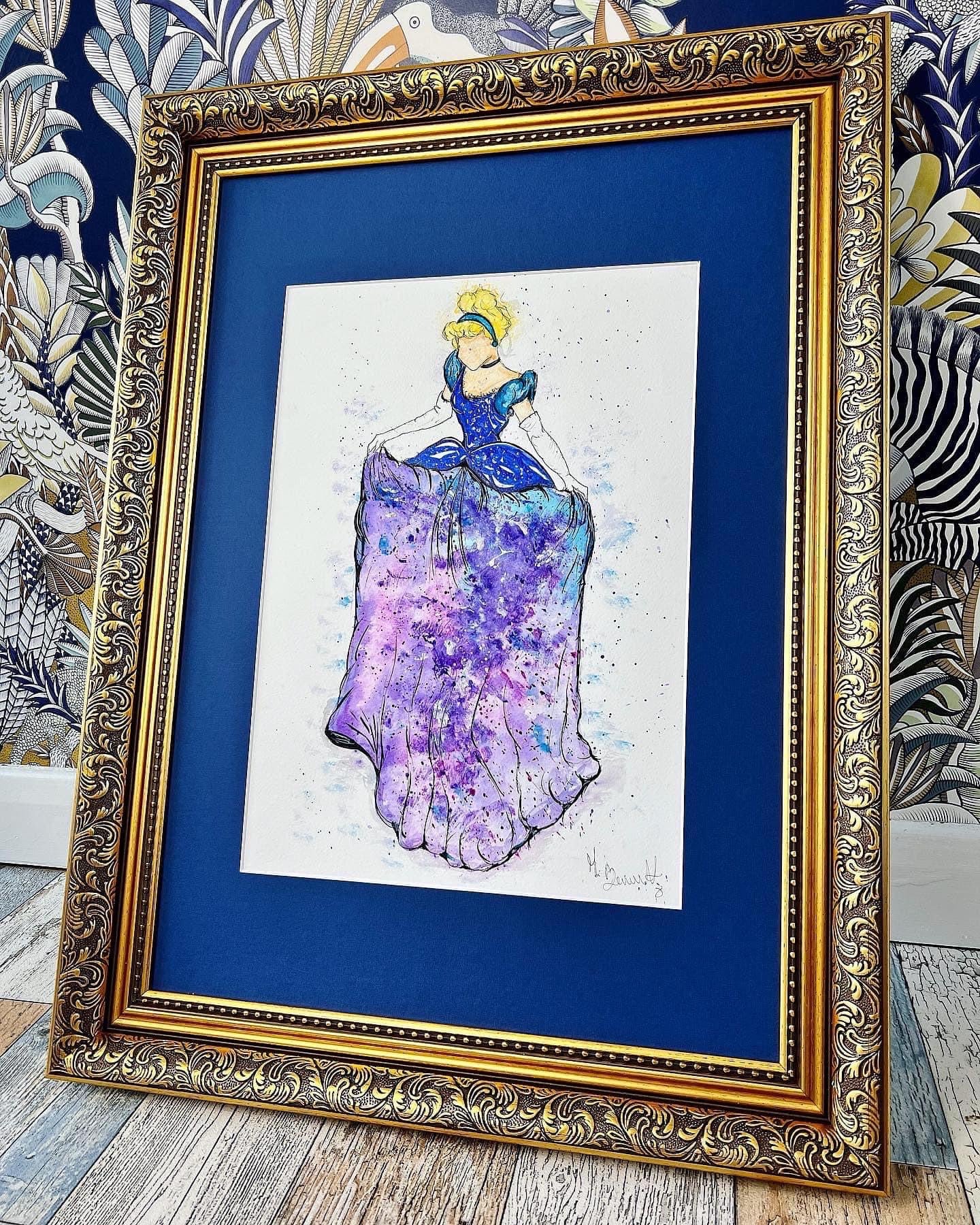 Cinderella - Original Framed Water Colour Painting