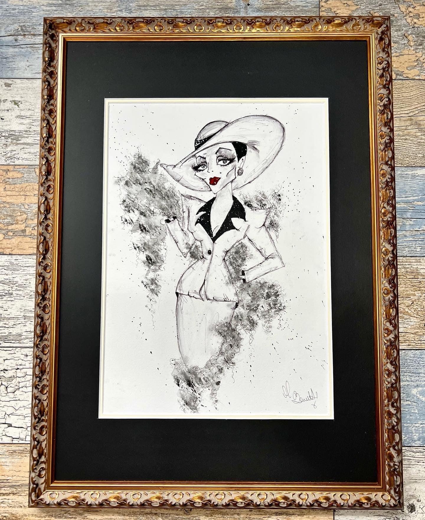 Alexis Carington - Joan Collins - Dynasty -Original Framed Painting - Dynasty Print - Joan Collins Art