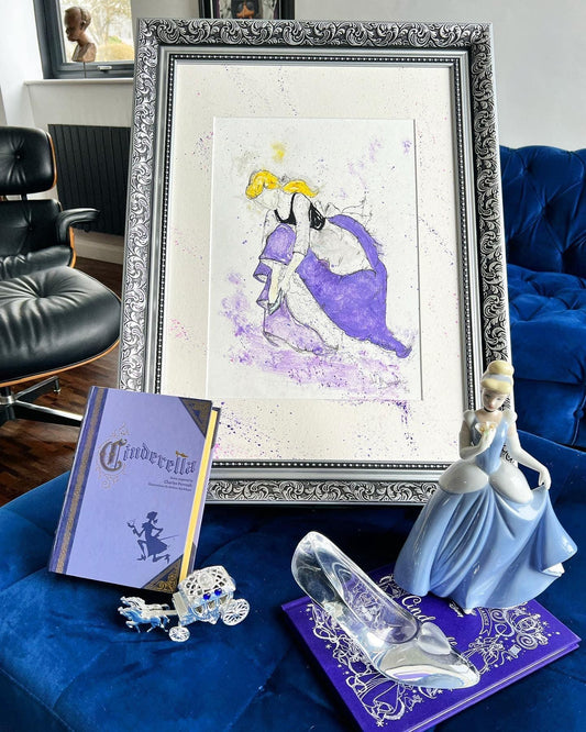 Cinderella - Original Framed Water Colour Painting