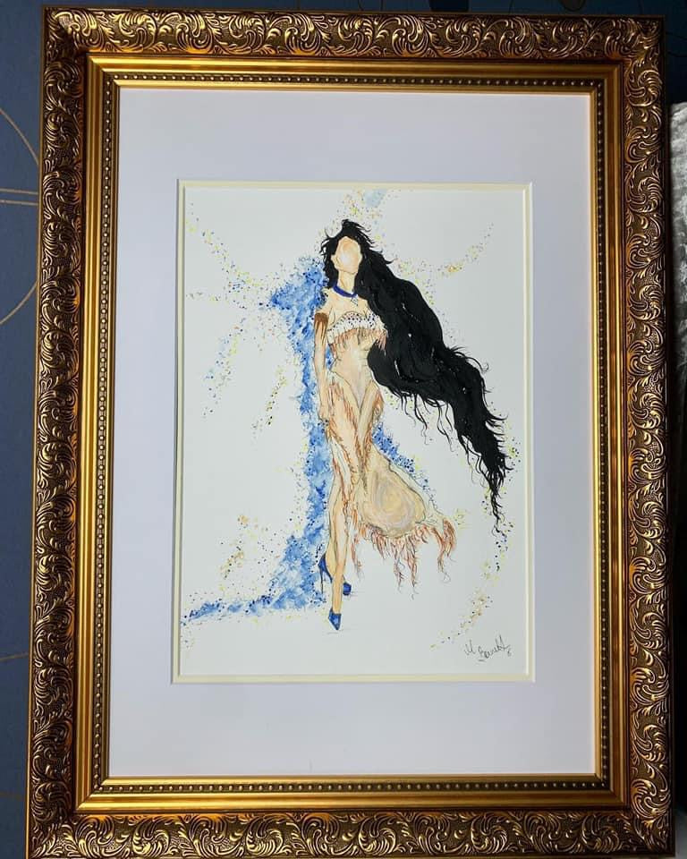 Pocahontas- Original Framed Painting - Disney Art - Disney Princess