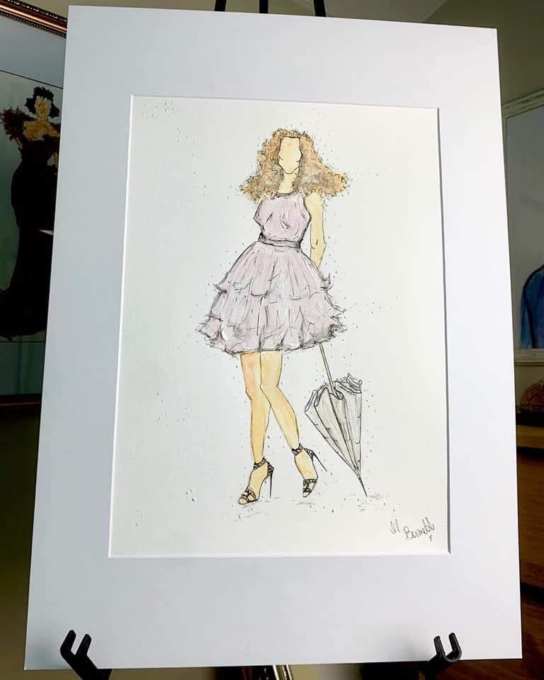 Sex and the City  - Carrie Bradshaw - Original Painting - Framed - Original Art - Fashion Illustration - Sarah Jessica Parker - SJP