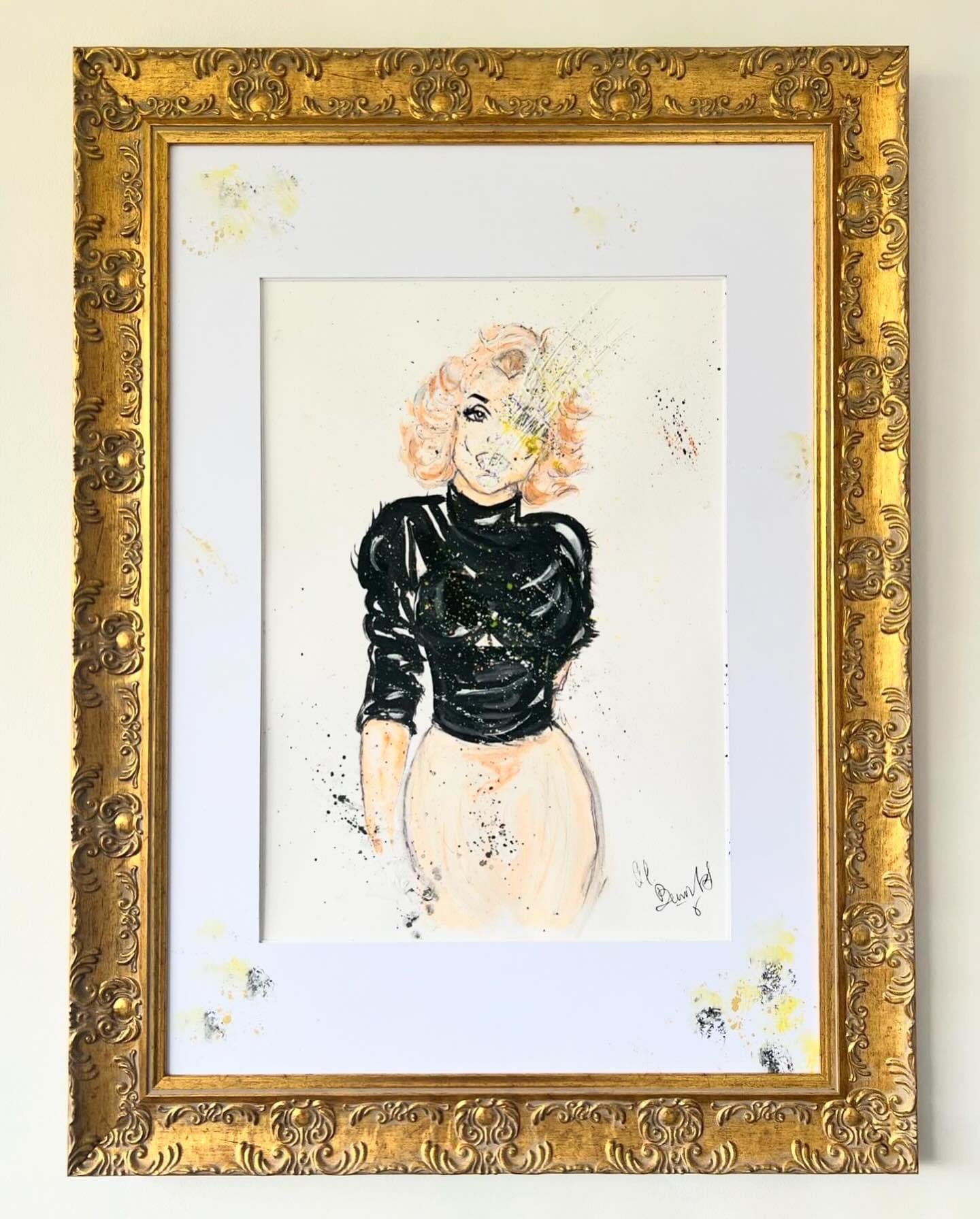 Marilyn Monroe - Original Water Colour Painting - Framed  In A Beautiful Gold French Ornate Frame