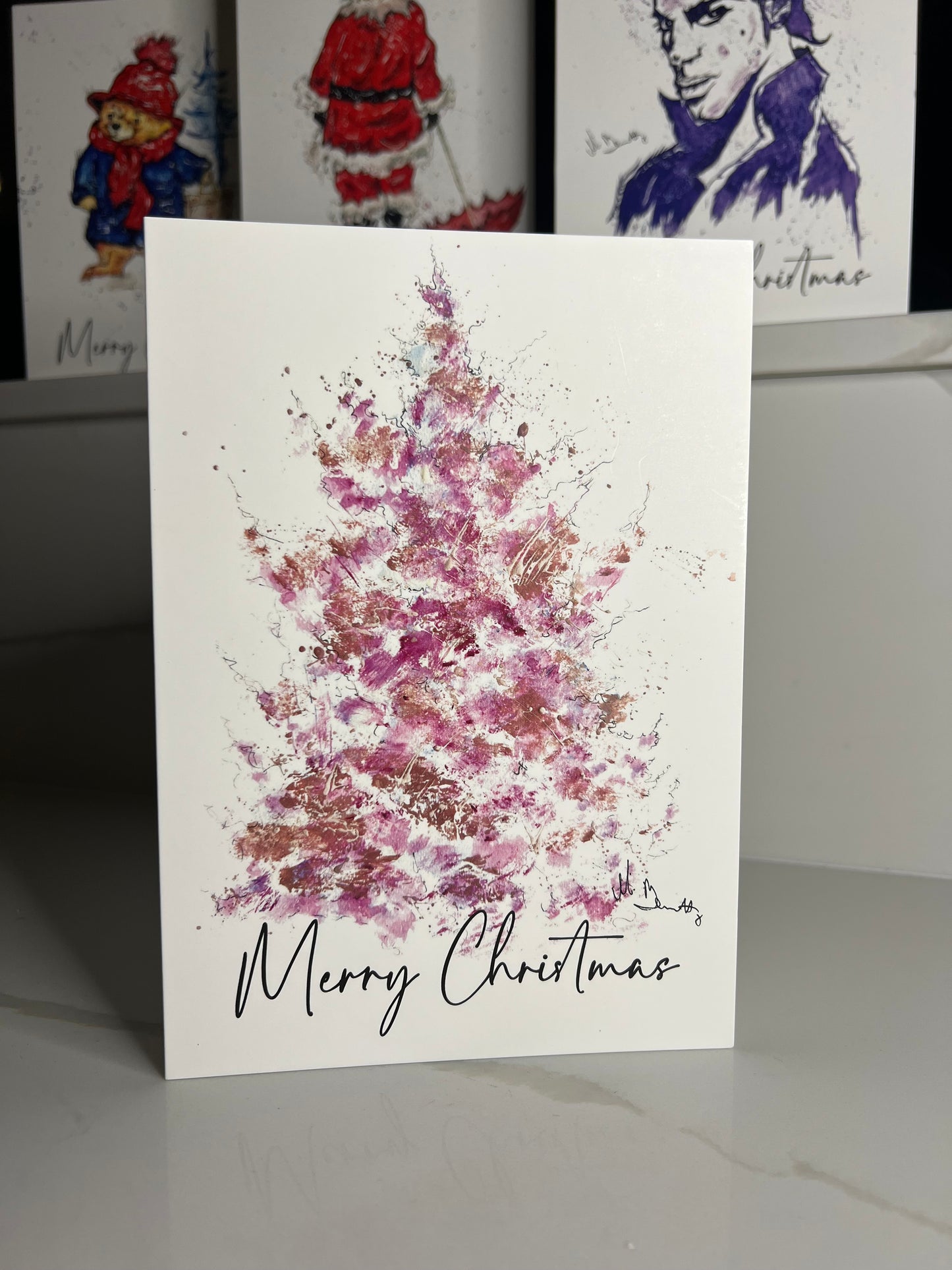 A5 Christmas Card - Pink Christmas Tree