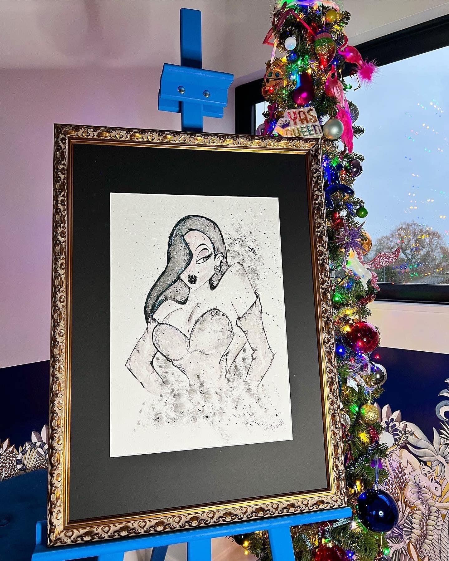 Jessica Rabbit - Original - Framed - Painting - Jessica Rabbit Art - Who Framed Roger Rabbit - Jessica Rabbit Painting - Pin Up - Pin Up Art