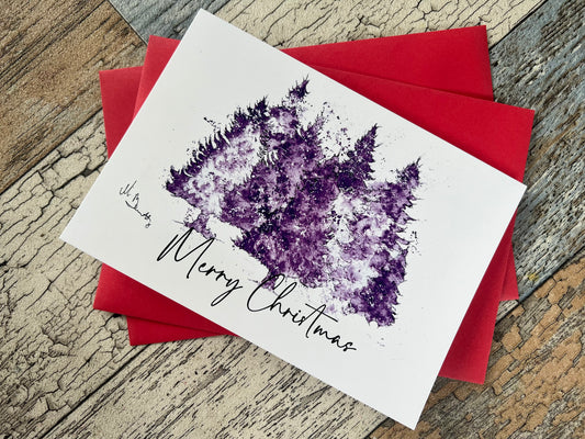 A5 Christmas Card - Winter Trees Landscape