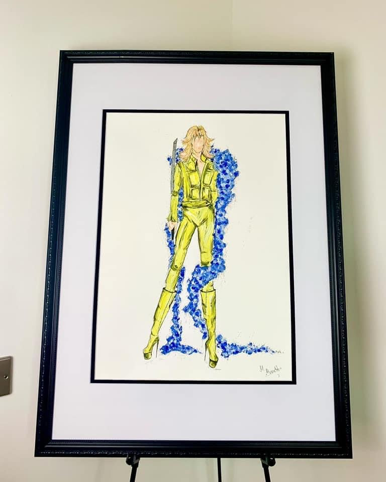 Kill Bill Painting - Framed - Original - Kill Bill Art - Uma Thurman Art - Ornate Frame - Kill Bill Wall Art