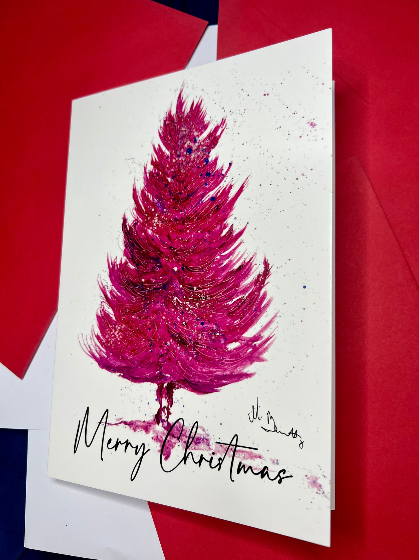 A5 Christmas Card - Pink Christmas Tree