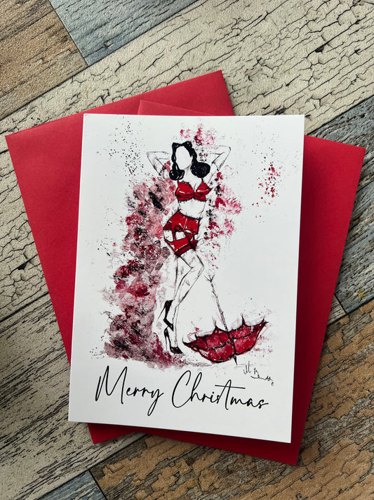 Dita Von Teese - A5 Christmas Card - Burlesque