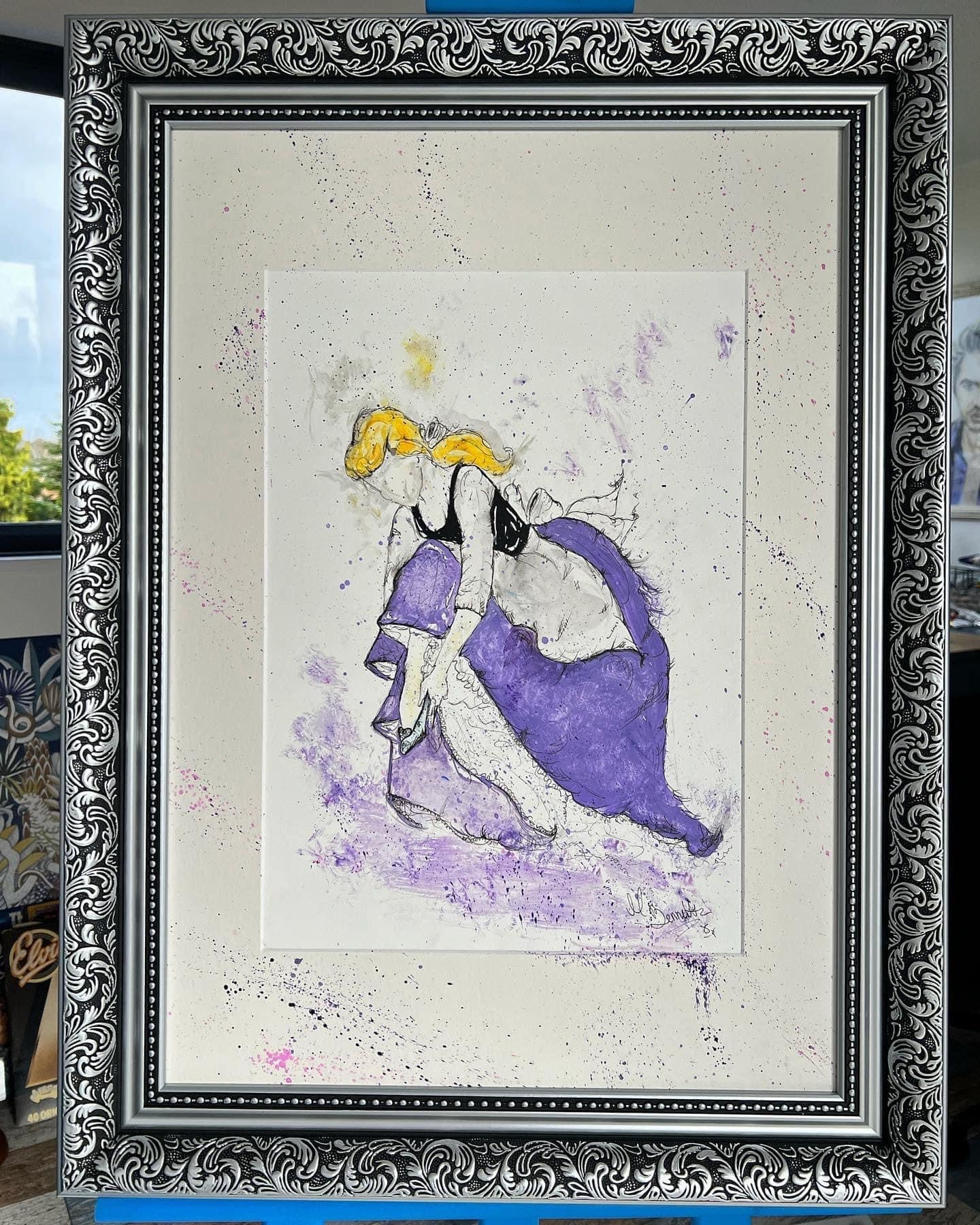 Cinderella - Original Framed Water Colour Painting