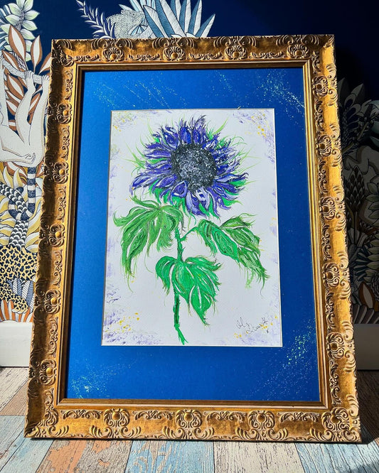 Sun Flower - Original Water coloured framed painting