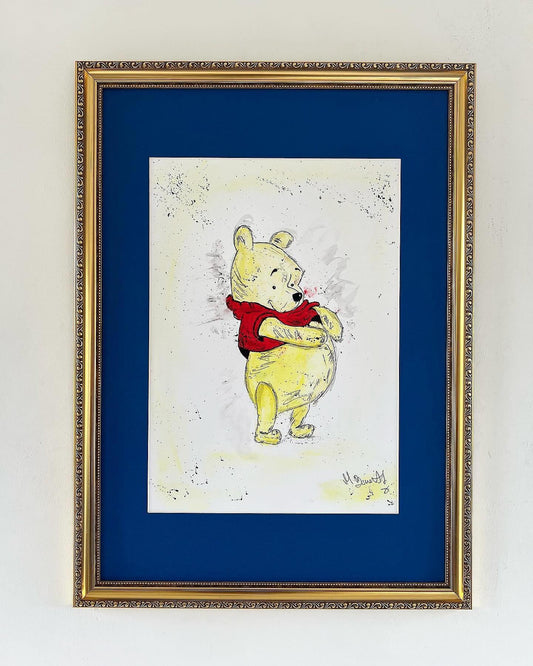 Original Water Colour (Framed) Painting of Winnie the Pooh