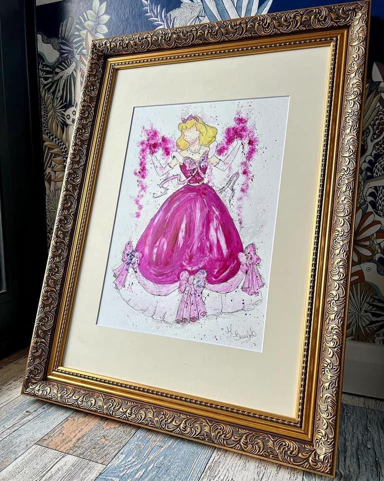 I shall go to the Ball - Cinderella - Original Framed Painting - Disney Art - Disney Princess - Disney - Cinderella Art - Water Colour -