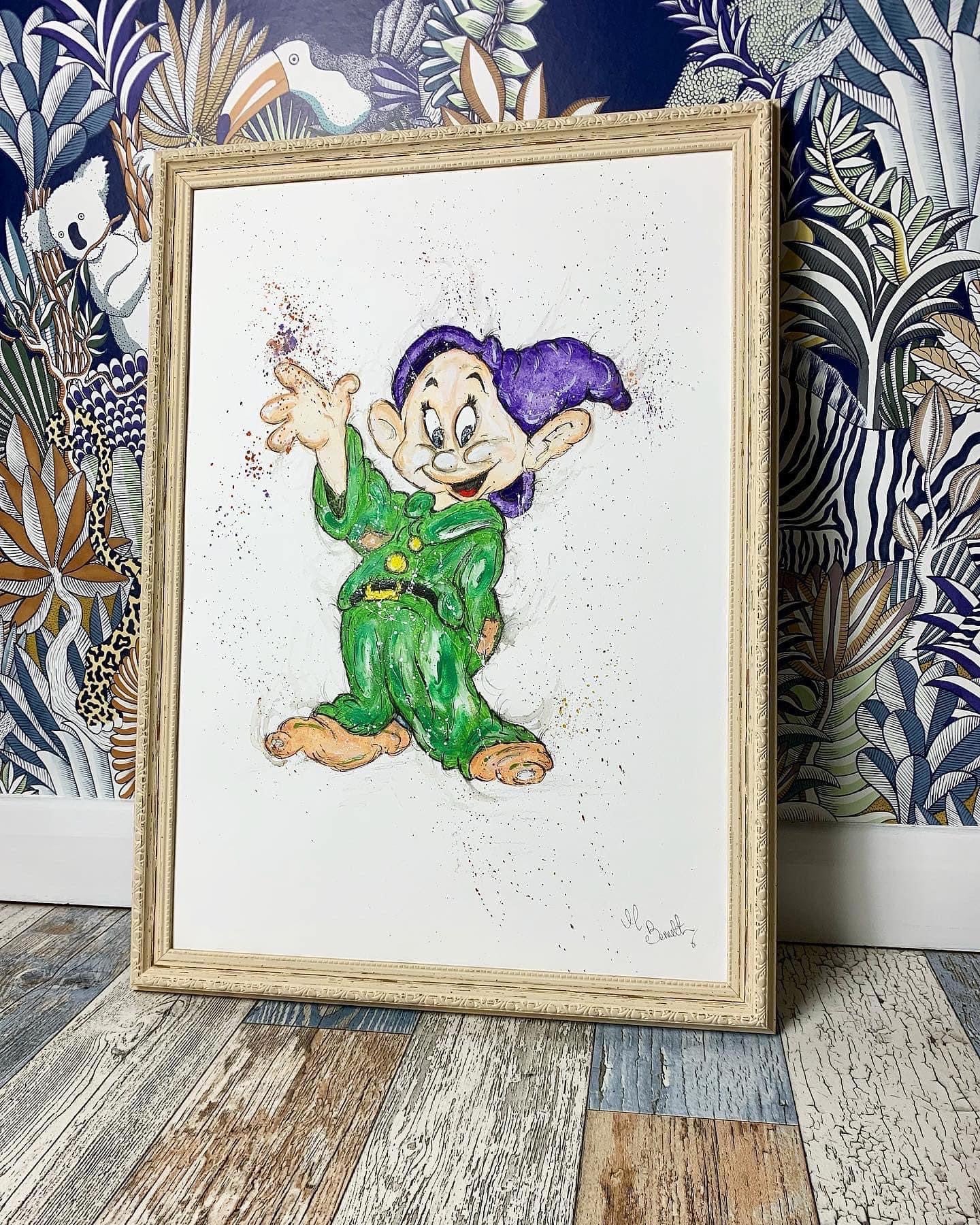 Dopey Print - Snow White and the 7 Dwarfs    - Limited Edition Print - Edition Size 10  - Art Print - Snow White