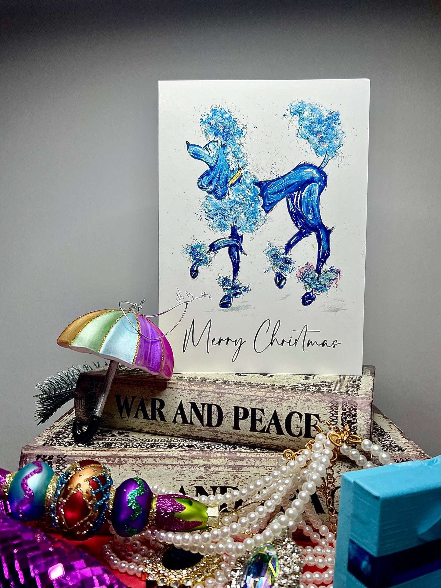 A5 Christmas Card - Noodle The Poodle