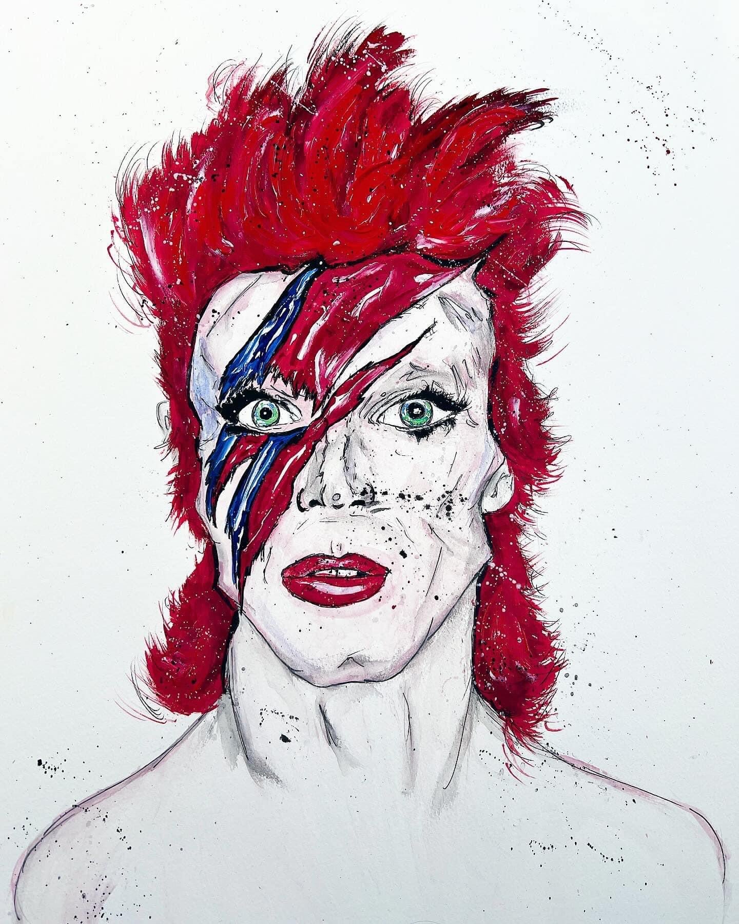 Original - Framed Painting - David Bowie - Bowie - Bowie Art - David Bowie Painting - Music - Fashion Illustration
