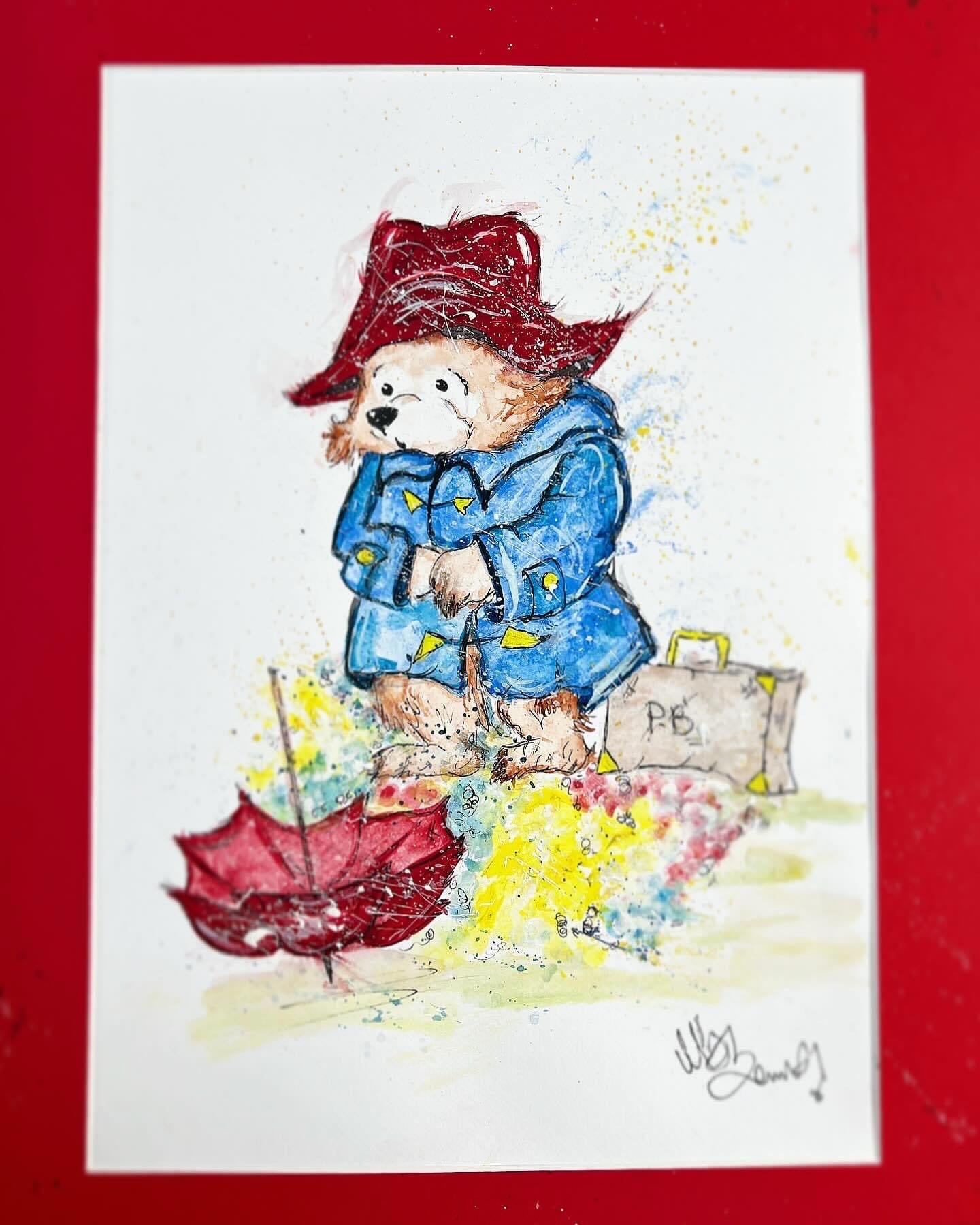 Original Water Colour (Framed) Painting of Bear