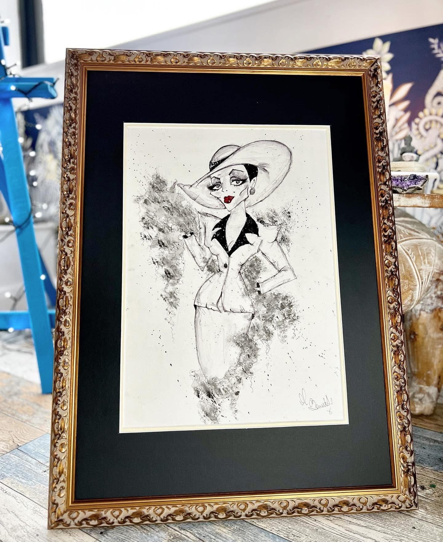 Alexis Carington - Joan Collins - Dynasty -Original Framed Painting - Dynasty Print - Joan Collins Art