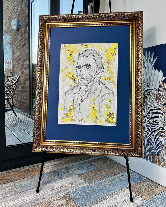 Vincent Van Gogh  - Original Framed Painting - Van Gogh Art - Water Colours & Ink
