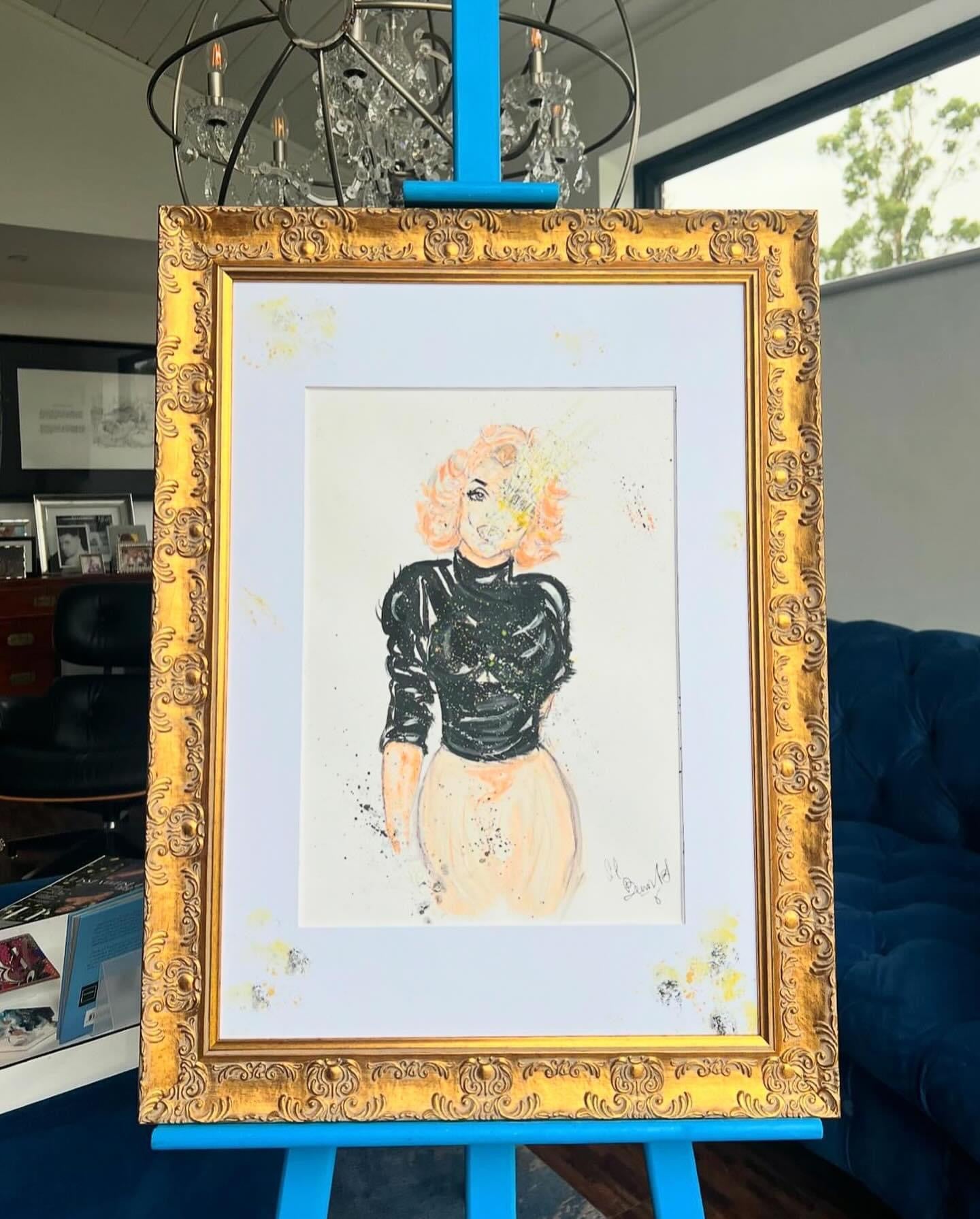 Marilyn Monroe - Original Water Colour Painting - Framed  In A Beautiful Gold French Ornate Frame