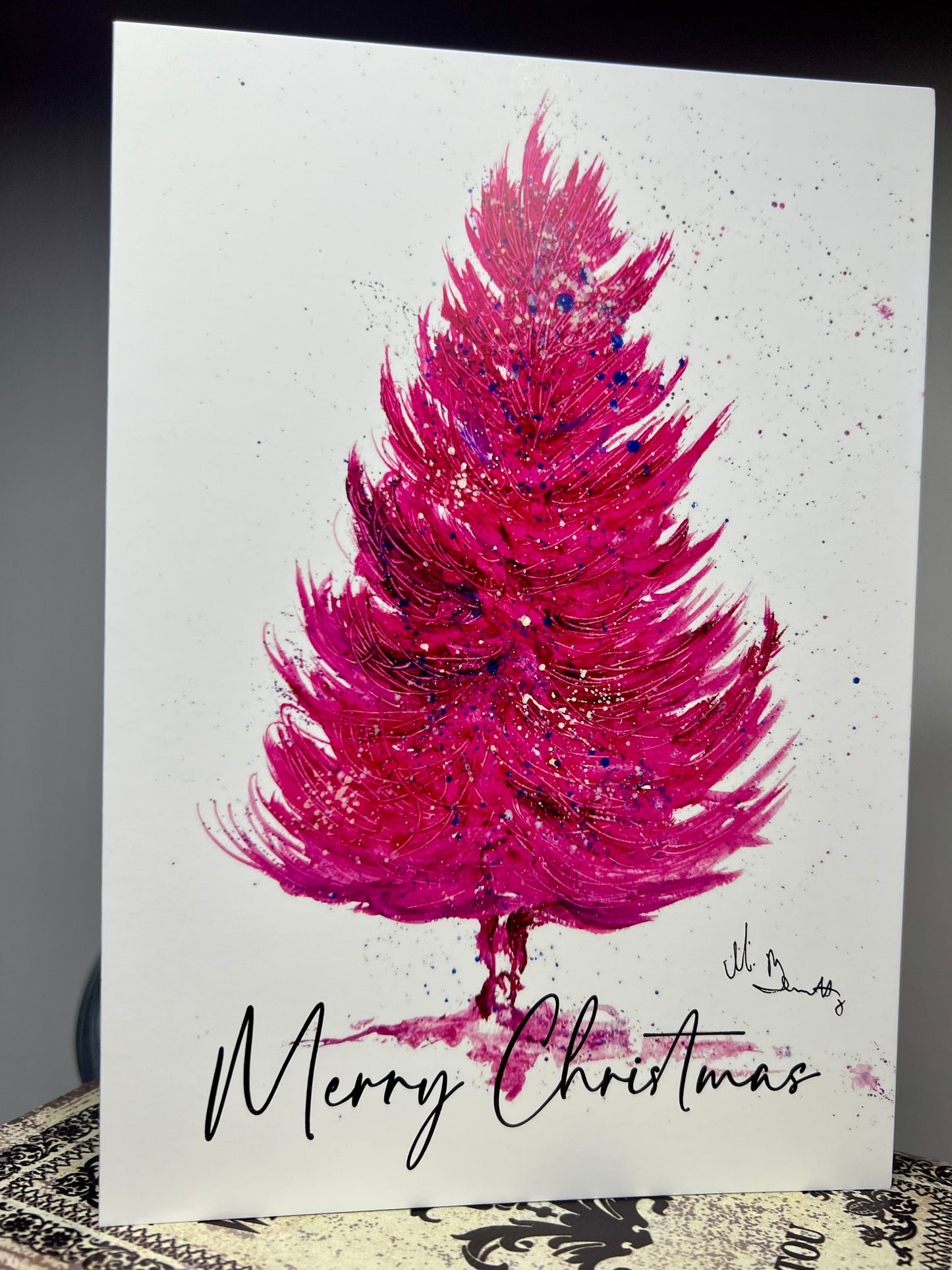 A5 Christmas Card - Pink Christmas Tree