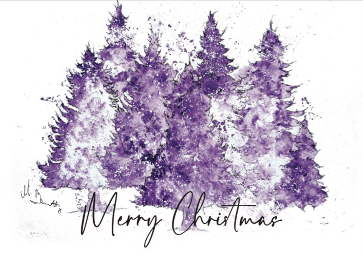 A5 Christmas Card - Winter Trees Landscape