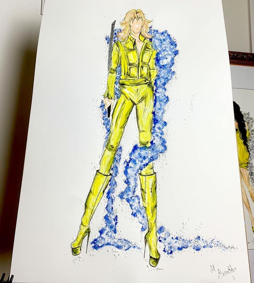 Kill Bill Painting - Framed - Original - Kill Bill Art - Uma Thurman Art - Ornate Frame - Kill Bill Wall Art