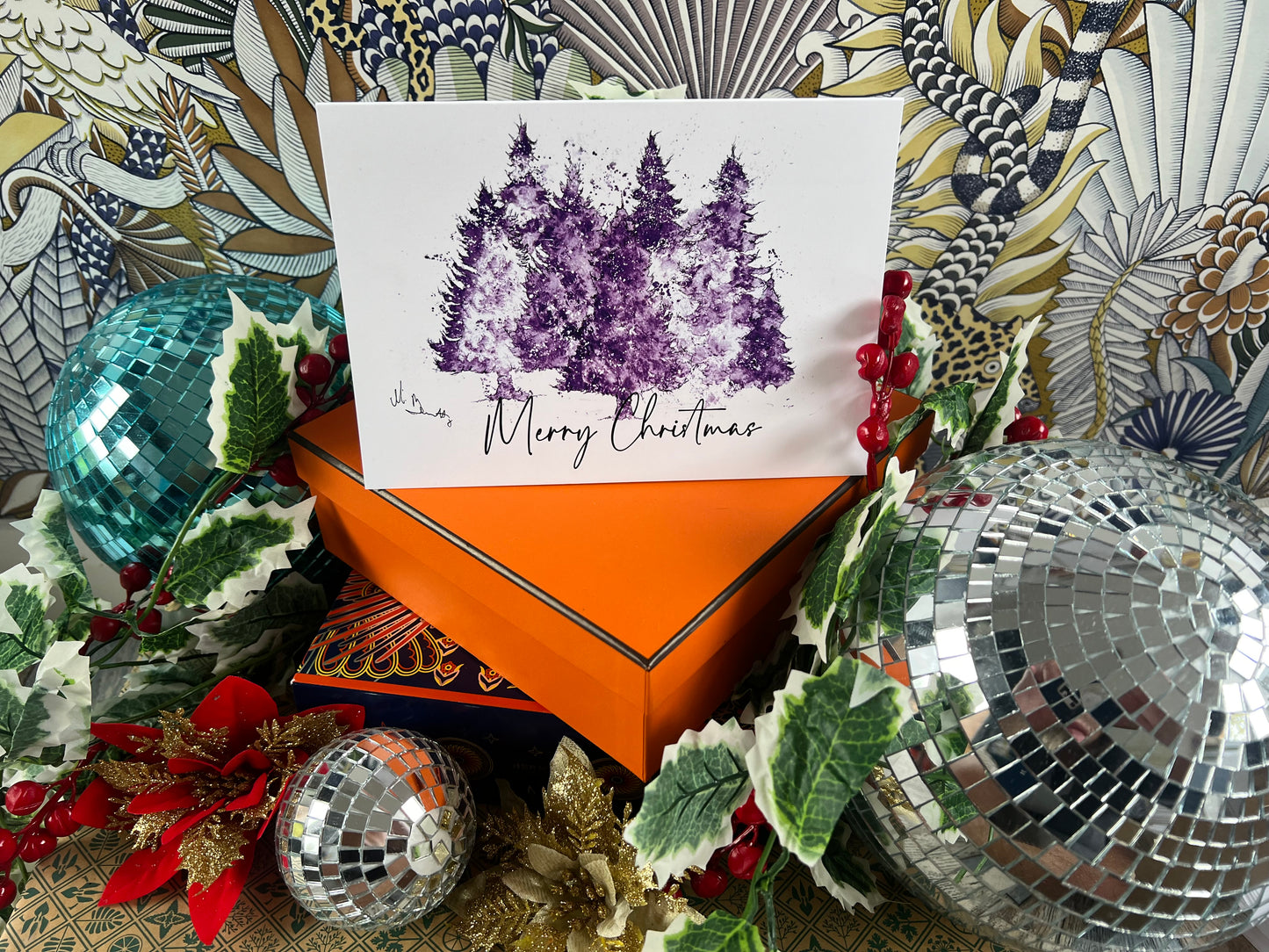 A5 Christmas Card - Winter Trees Landscape