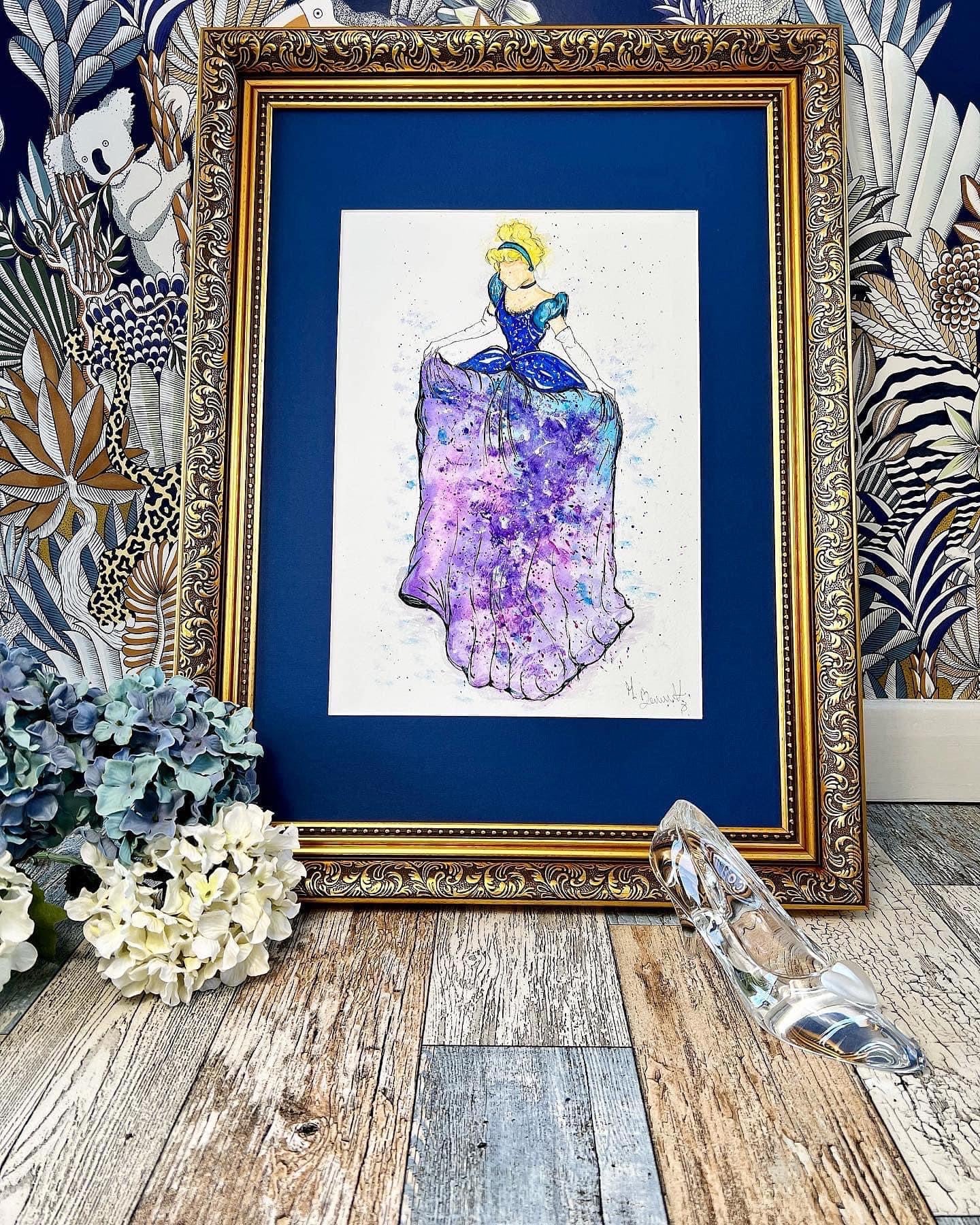 Cinderella - Original Framed Water Colour Painting