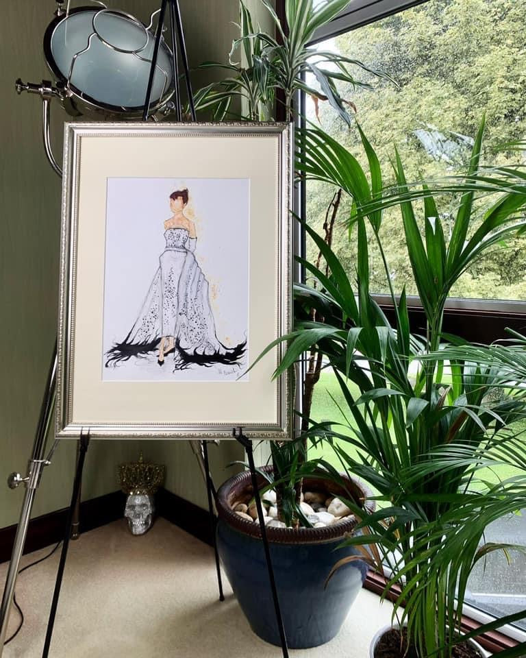 Audrey Hepburn - Sabrina - original framed painting - Audrey Hepburn Art - Audrey Hepburn Painting