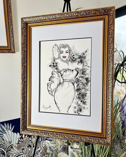 Marilyn Monroe - Original Framed Painting - Marilyn Monroe Art- Marilyn Monroe Painting