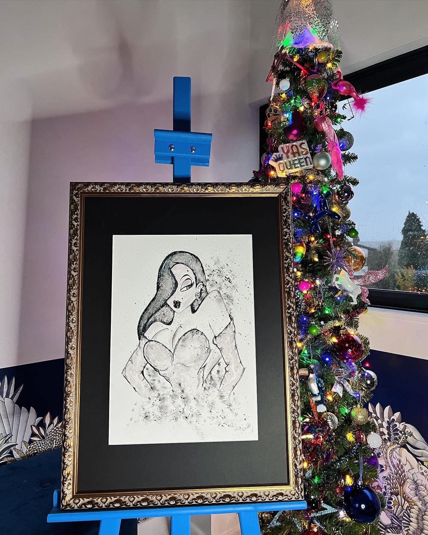 Jessica Rabbit - Original - Framed - Painting - Jessica Rabbit Art - Who Framed Roger Rabbit - Jessica Rabbit Painting - Pin Up - Pin Up Art