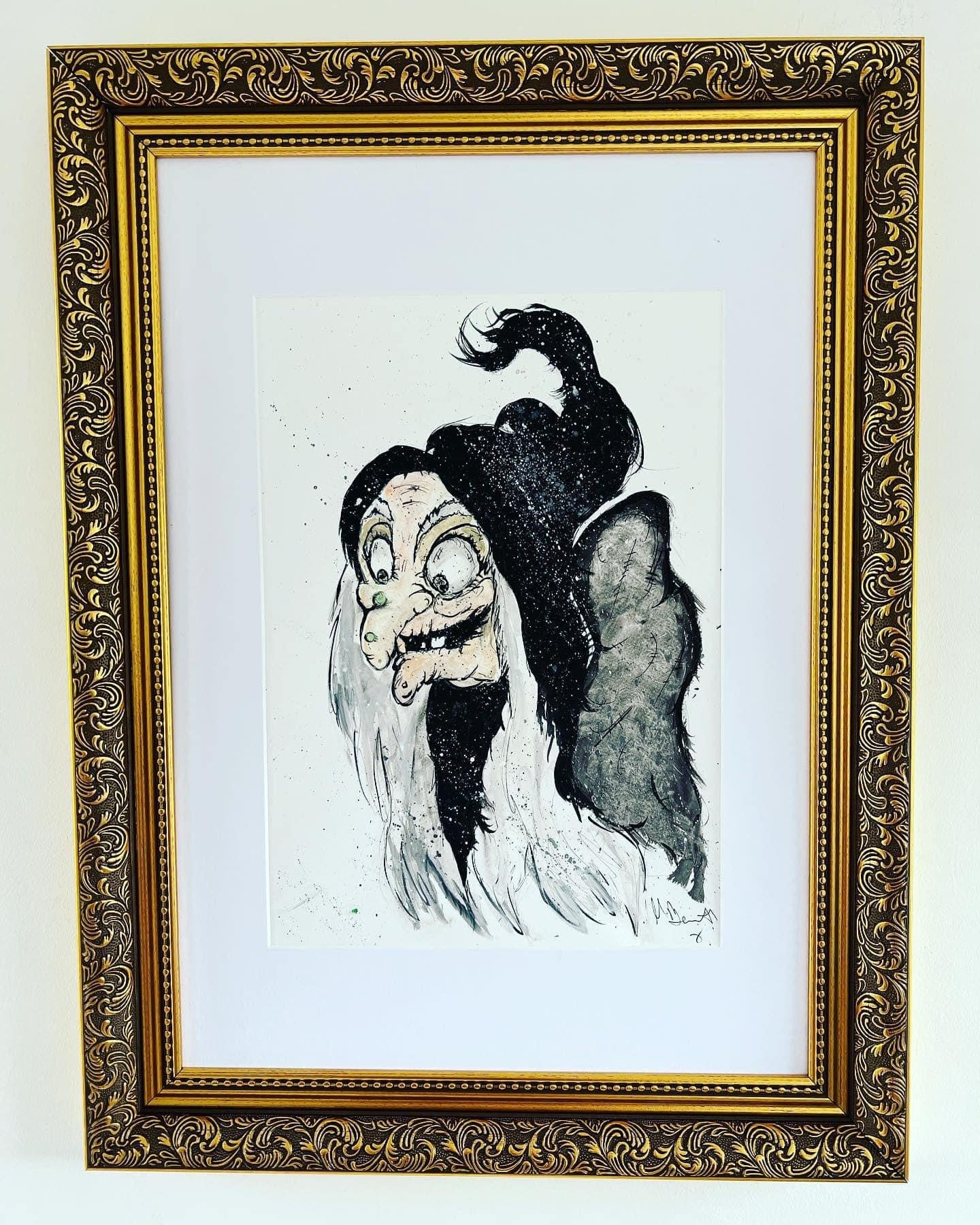 The Evil Queen Original Framed Painting - Snow White - Disney Villains Art - Evil Queen Painting - Evil Queen Art - OUAT ART- Snow White Art