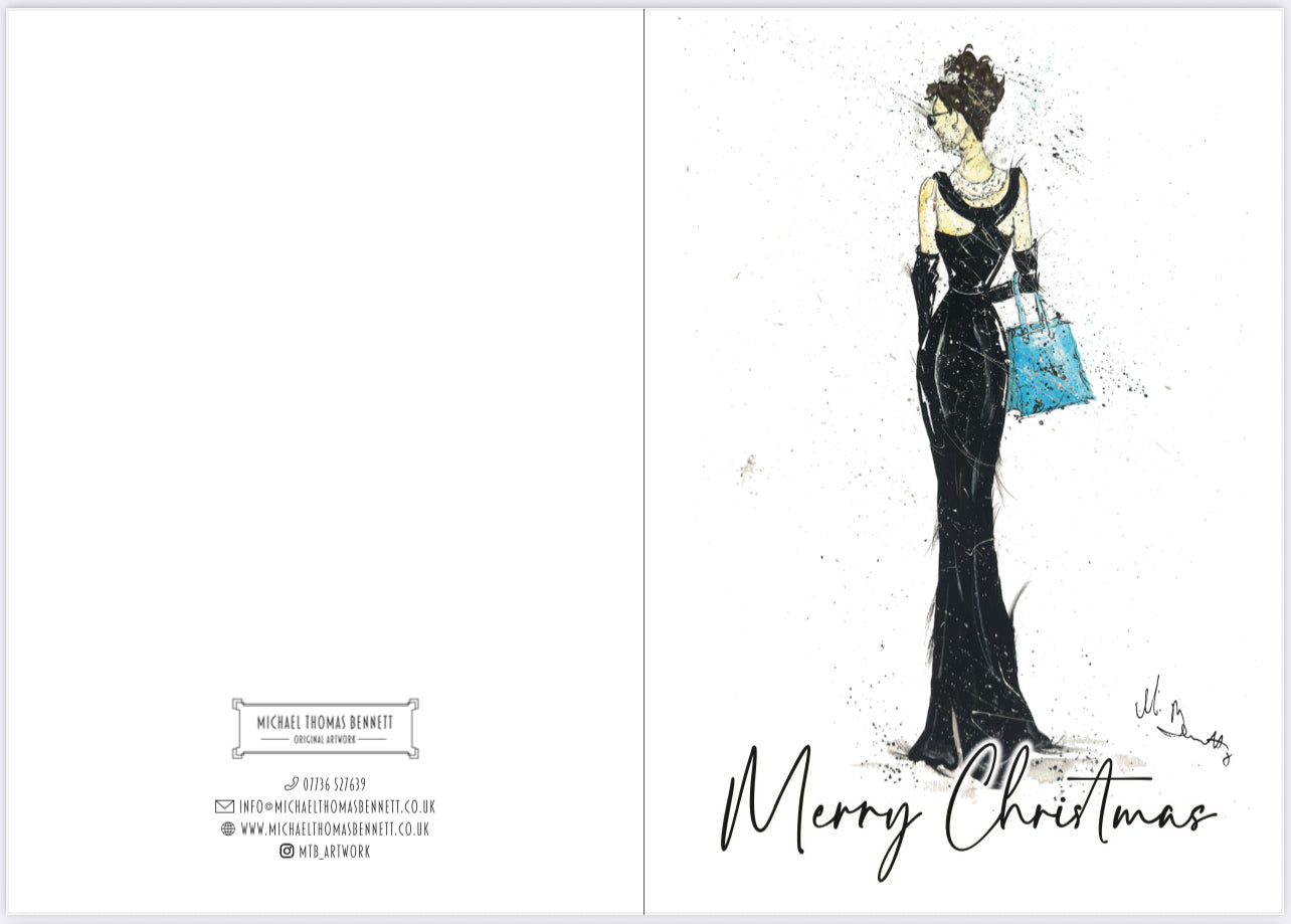 A5 Christmas Card - Audrey Hepburn