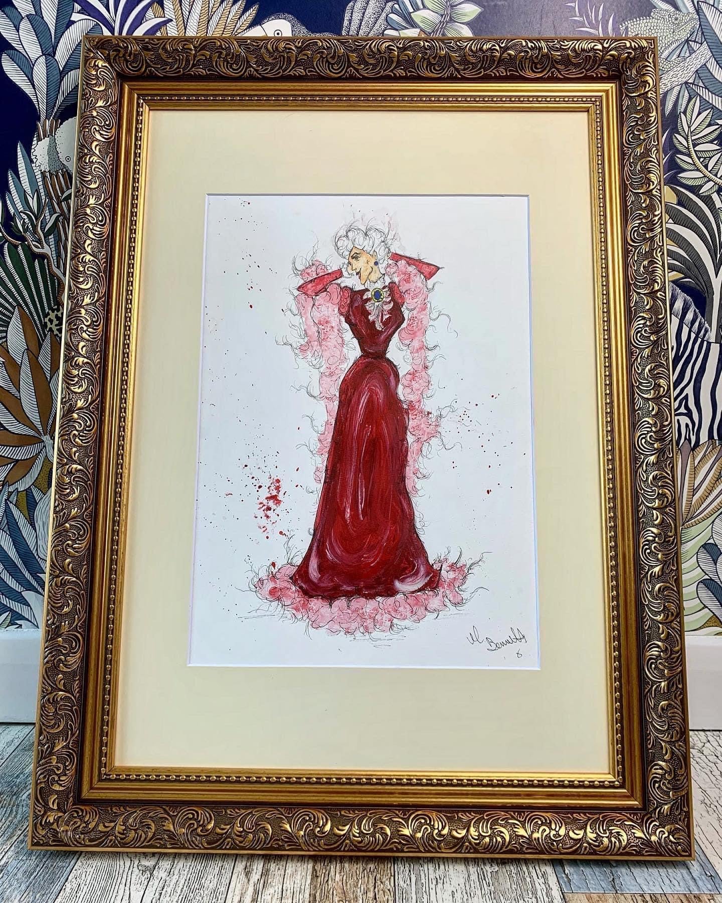 Madame Adelaide Bonfamille - The Aristocats - Original Framed Painting - The Aristocats Painting
