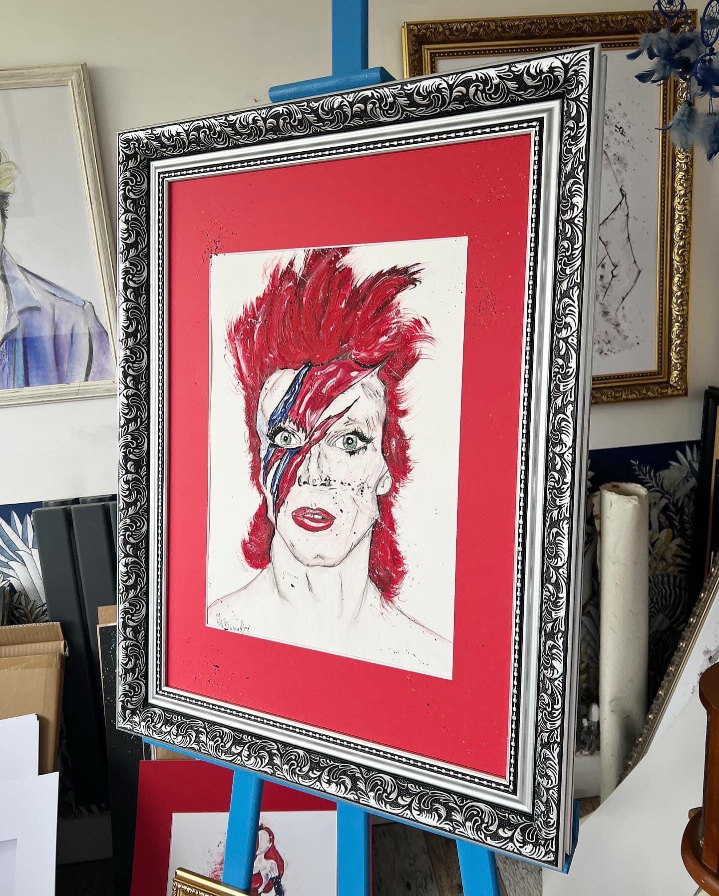 Original - Framed Painting - David Bowie - Bowie - Bowie Art - David Bowie Painting - Music - Fashion Illustration