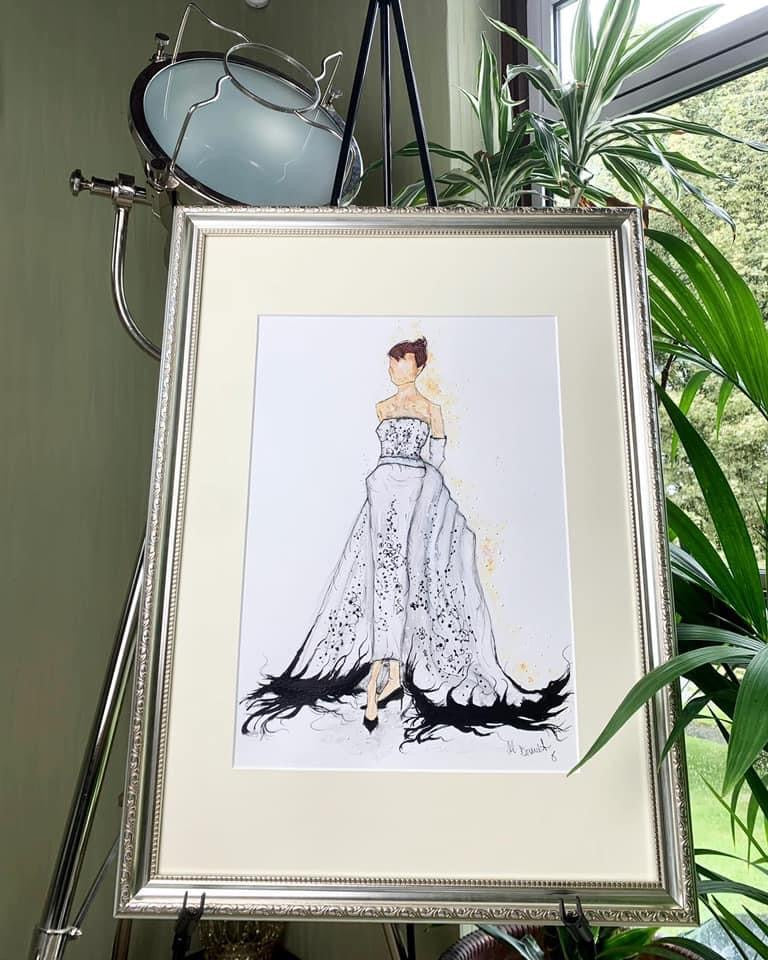 Audrey Hepburn - Sabrina - original framed painting - Audrey Hepburn Art - Audrey Hepburn Painting