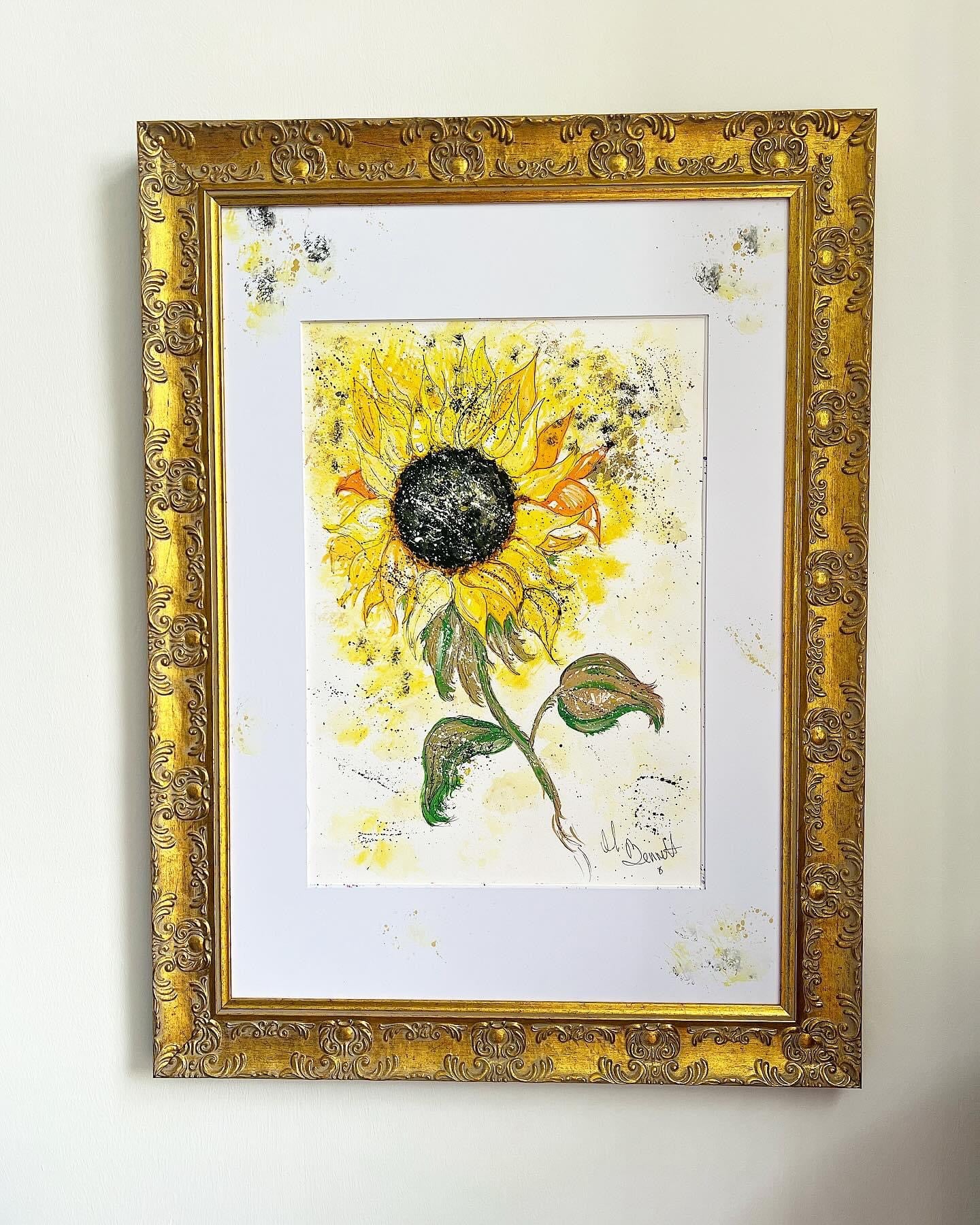 Sun Flower - Original Water coloured framed painting