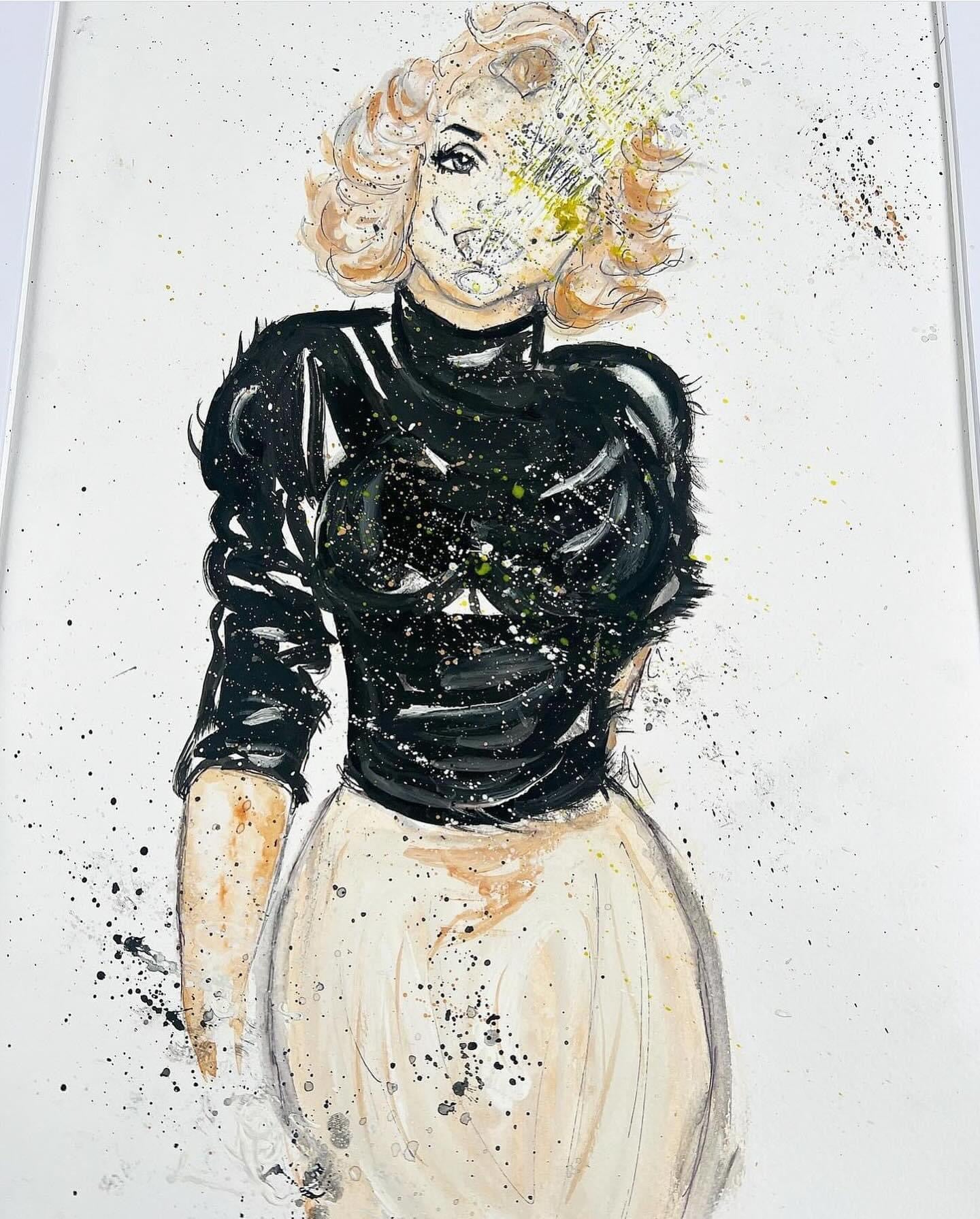 Marilyn Monroe - Original Water Colour Painting - Framed  In A Beautiful Gold French Ornate Frame