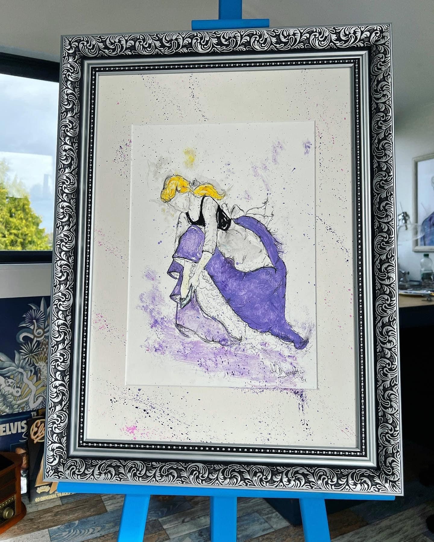 Cinderella - Original Framed Water Colour Painting